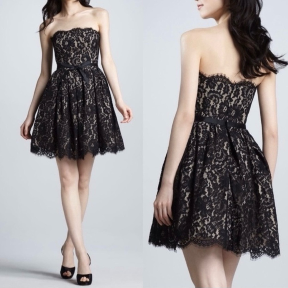 Neiman Marcus Target Robert Rodriguez Black Lace Puffy Cocktail Dress Size 2